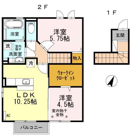 DH・アヴェニールローザ(2LDK/2階)の間取り写真