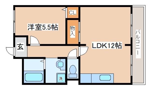 湯川マンション(1LDK/5階)の間取り写真