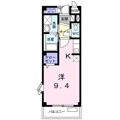 ルビ-・ピア(1K/2階)の間取り写真