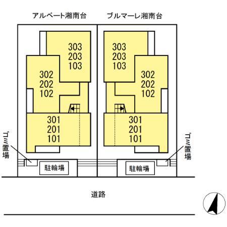 アルベート湘南台(1LDK/1階)の間取り写真