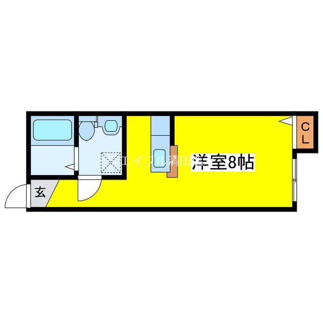 星の子ハイツ(ワンルーム/3階)の間取り写真
