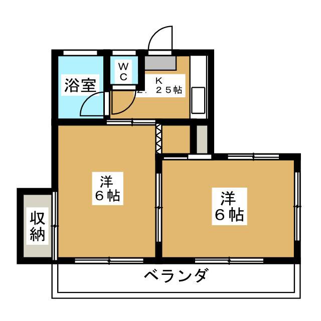 ハイツ森林公園(2SK/1階)の間取り写真