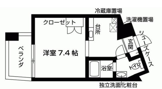 ドゥーエ新百合ヶ丘(1K/3階)の間取り写真