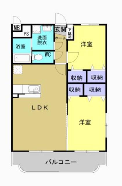 サマーパルク(2LDK/2階)の間取り写真