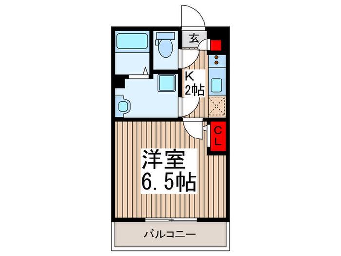 パ-クメゾン大宮(1K/2階)の間取り写真