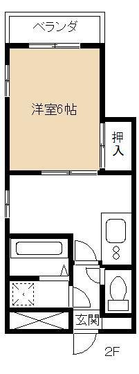 サクセスビル(1DK/3階)の間取り写真