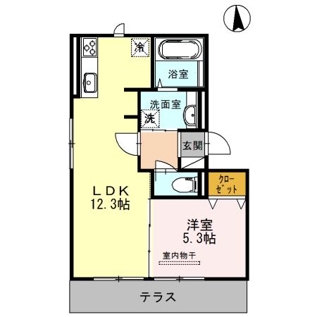 ピュア・グレース(1LDK/2階)の間取り写真