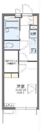 レオパレス天王台(1K/1階)の間取り写真