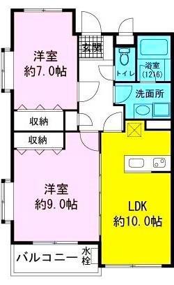 レアールマリカ(2LDK/3階)の間取り写真