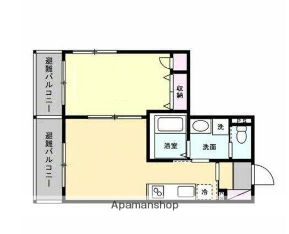 FLORACION中山(1LDK/1階)の間取り写真