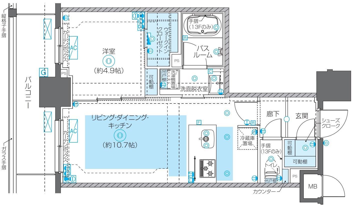 ズーム秋葉原イースト(1SLDK/7階)の間取り写真