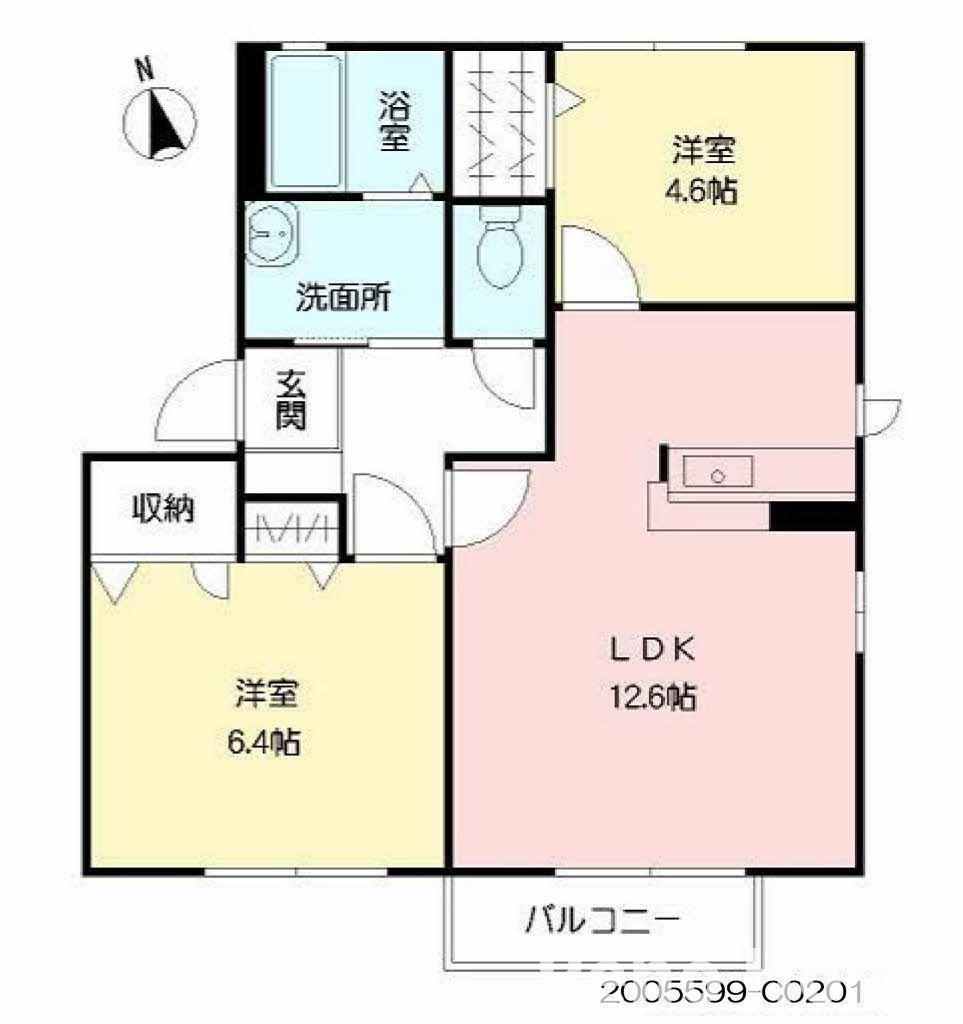 シティーパルC(2LDK/2階)の間取り写真