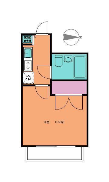 プライブ都立大(1K/2階)の間取り写真