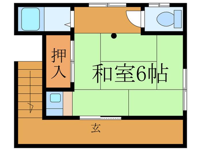 第二東山荘(ワンルーム/2階)の間取り写真