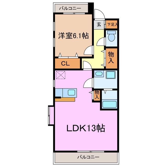 プリウスAOYAMA(1LDK/2階)の間取り写真