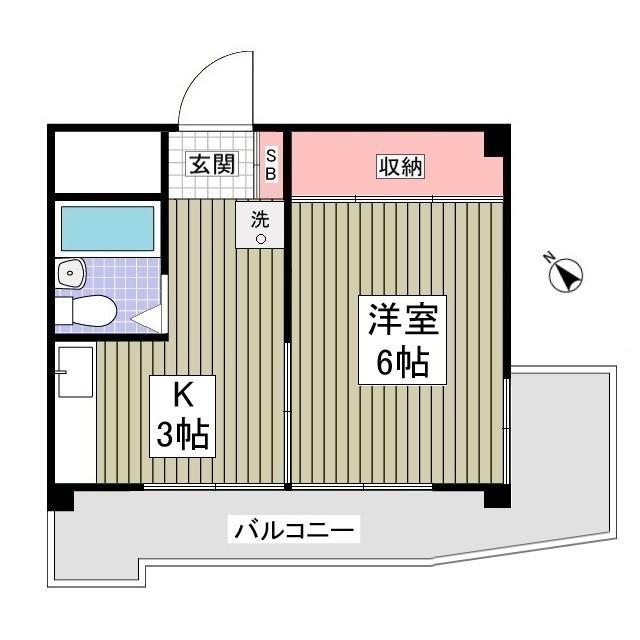 クリーンハイツウキマ(1K/5階)の間取り写真