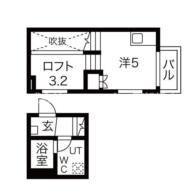 ARABESQUE(ワンルーム/2階)の間取り写真
