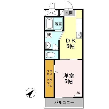 クレール静(1DK/3階)の間取り写真