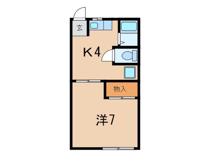 水田ハイツ(1K/2階)の間取り写真