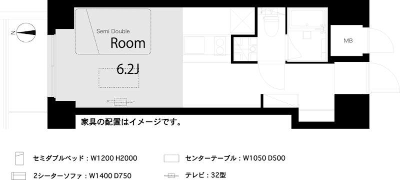 藤和ハイタウン新宿(ワンルーム/7階)の間取り写真