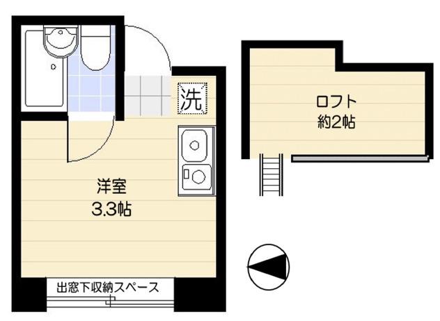 フルールエリカ(ワンルーム/2階)の間取り写真