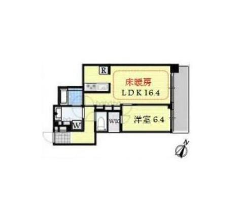 クロスエアタワー(1LDK/33階)の間取り写真