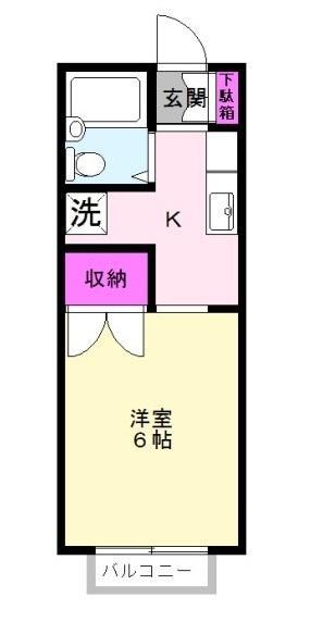 ダイキンコーポ(1K/2階)の間取り写真