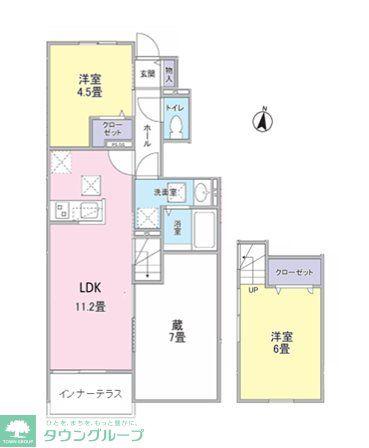 LA TIARA FUSSA(2LDK/1階)の間取り写真