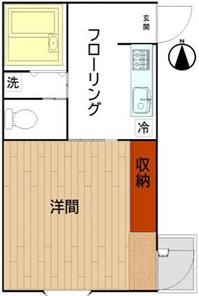 橋詰ビル(1DK/3階)の間取り写真