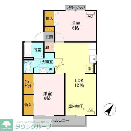 プルミエ・ラムール A(2LDK/2階)の間取り写真