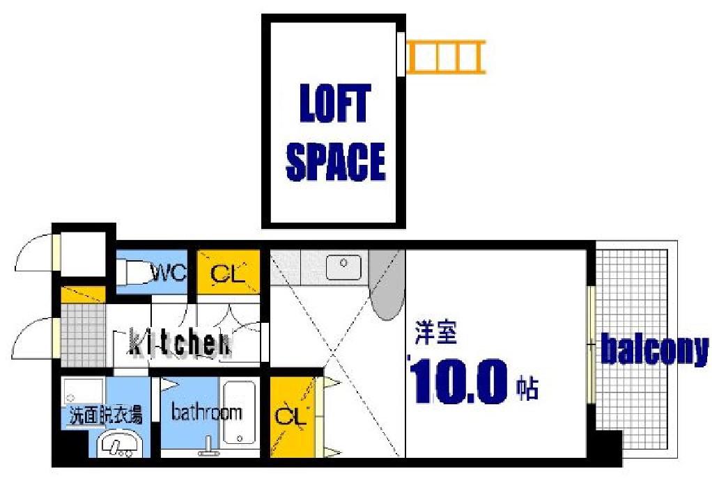 舟入FLATS(ワンルーム/7階)の間取り写真