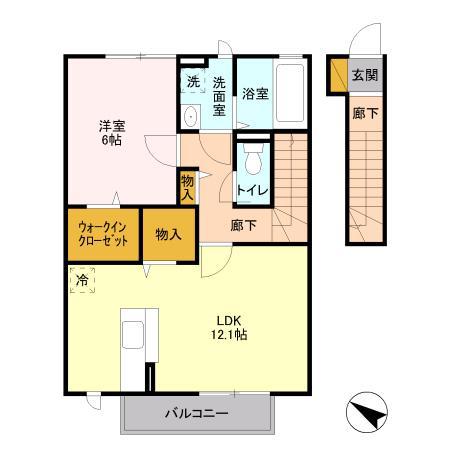 PETI NATURE(1LDK/2階)の間取り写真
