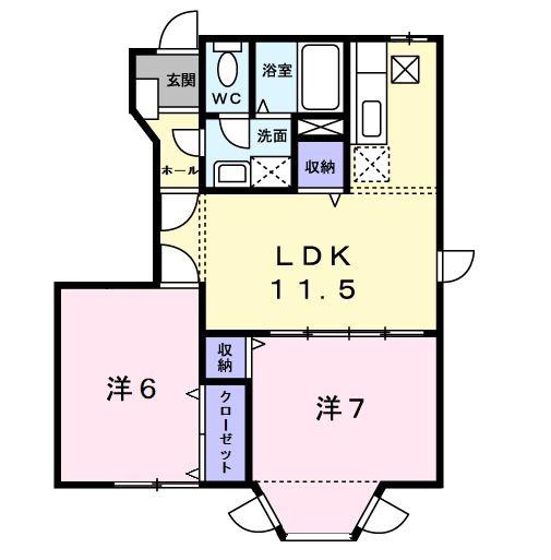 クレディアム(2LDK/1階)の間取り写真