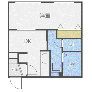 MTRIA西麻生(1DK/2階)の間取り写真