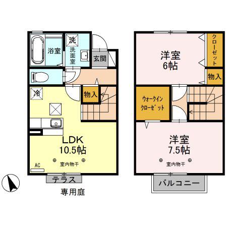 トレスコート(2LDK/1階)の間取り写真