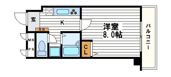 ビスチール上汐(1K/3階)の間取り写真