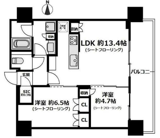 ザヨコハマフロントタワー(2LDK/24階)の間取り写真