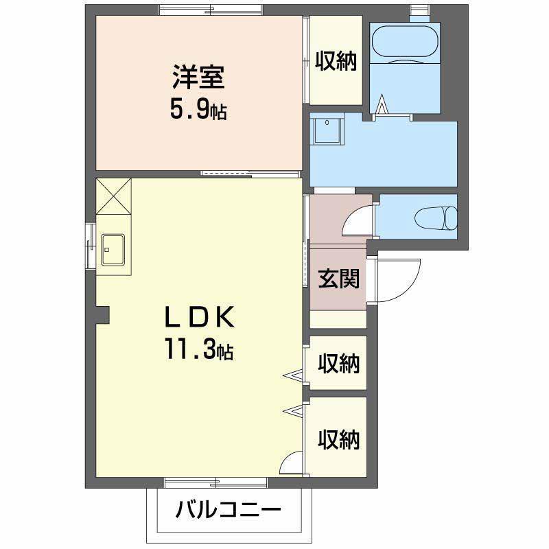 フォーレス NO.1(2DK/1階)の間取り写真