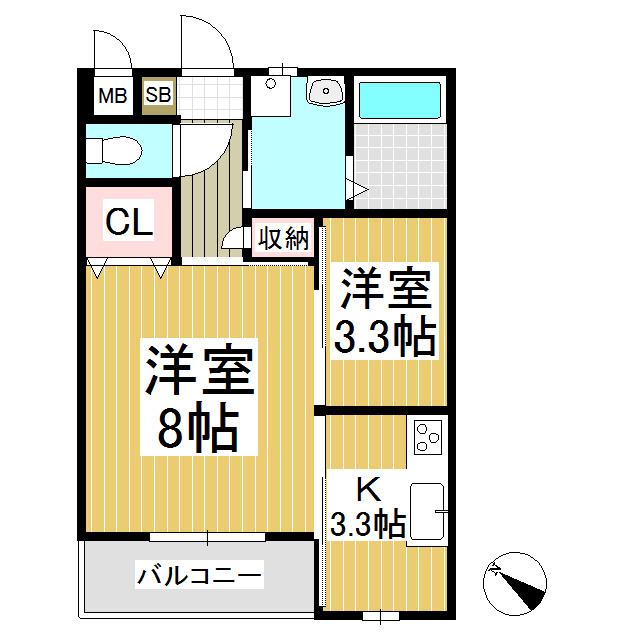 メゾンド・ラレーヌ(1SK/1階)の間取り写真