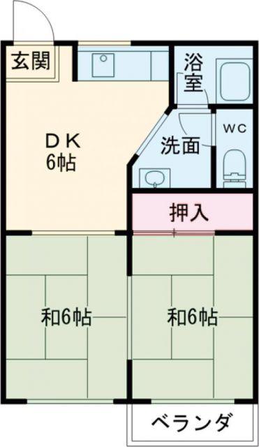 ヨークハイツ(2DK/2階)の間取り写真