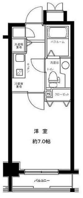 グランフォース九段(1K/7階)の間取り写真