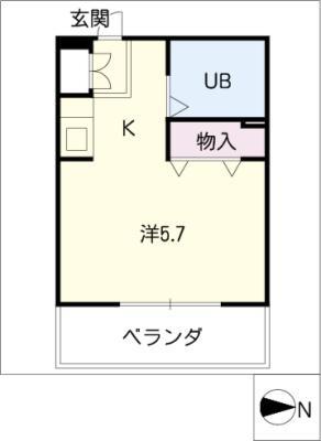 ジョイフル荒畑II(ワンルーム/1階)の間取り写真