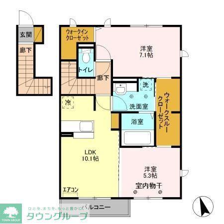 グランボヌールIII(2LDK/2階)の間取り写真