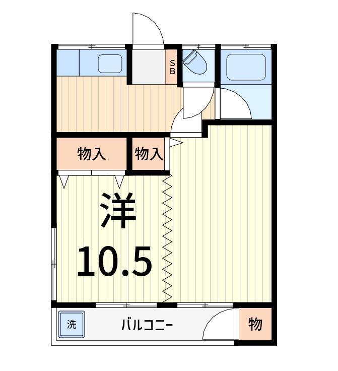 第二諏訪木荘(1K/2階)の間取り写真