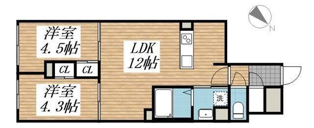 クリアル文京千石II(2LDK/4階)の間取り写真