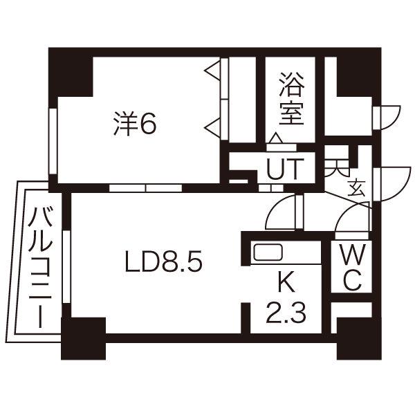 リライエンス円山(1LDK/5階)の間取り写真