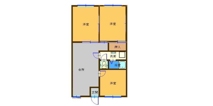 第5ASKアネックス(3DK/2階)の間取り写真