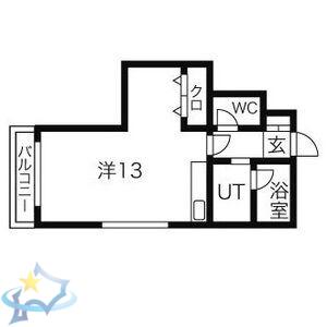 ジュモードゥ(ワンルーム/2階)の間取り写真