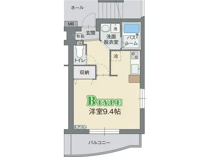 パセオ桜川(1K/3階)の間取り写真