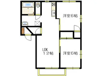 フェニックスA(2LDK/2階)の間取り写真